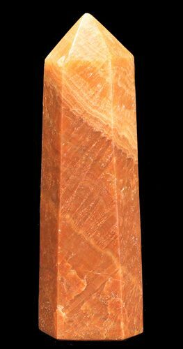 Polished, Orange Calcite Obelisk - Madagascar #55044